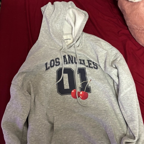 Gray Los Angeles Hoodie with Cherry Design - Picture 2 of 2